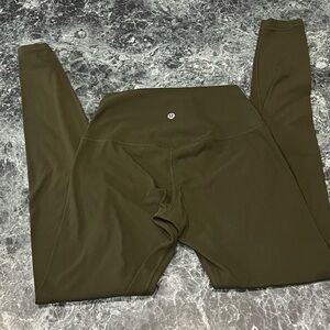 Dark olive green lululemon leggings size 6 tall